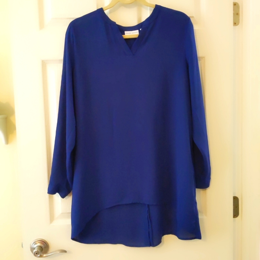 Susan Graver Blue High Low Tunic size 8